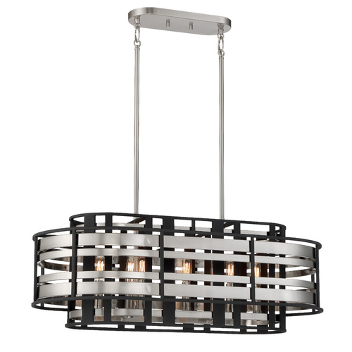 Metropolitan Lighting Presten 8-Light Linear Light in Nickel & Sand Coal by Metropolitan N7988-420