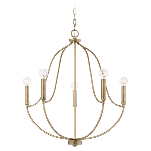 Madison 25-Inch Wide Chandelier in Aged Brass by HomePlace Lighting