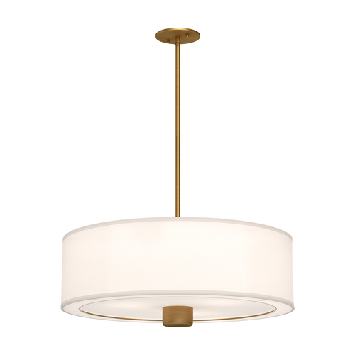 Alora Lighting Alora Lighting Theo Aged Gold Pendant Light with Drum Shade PD547924AGWL