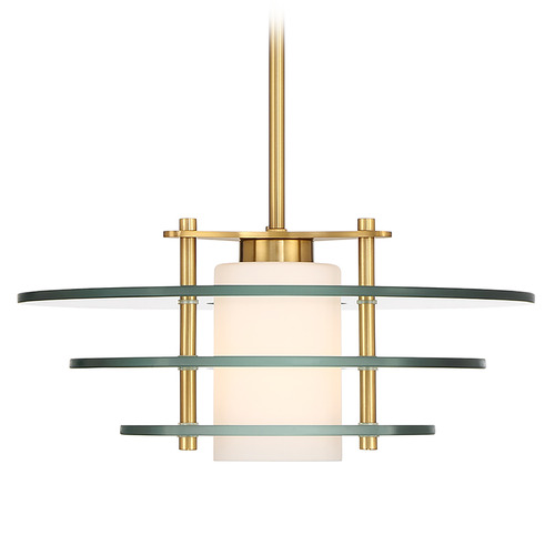 Savoy House Savoy House Lighting Newell Warm Brass Pendant Light with Cylindrical Shade 7-8604-1-322