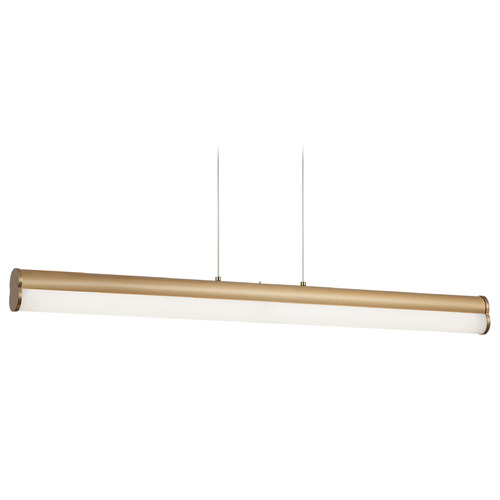 Matteo Lighting Junction Aged Gold Brass LED Island Light with Cylindrical Shade