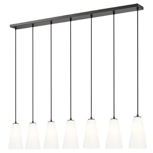 Z-Lite Farrell Matte Black Multi-Light Pendant with Conical Shade