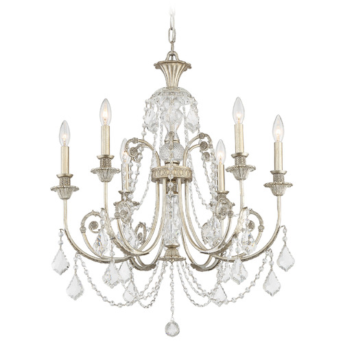 Crystorama Lighting Regis Olde Silver Crystal Chandelier