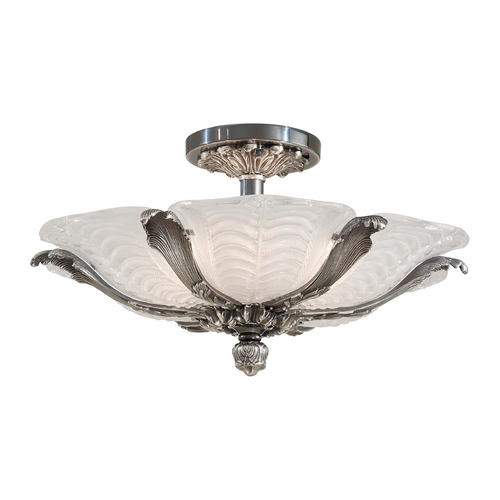 Metropolitan Lighting Semi-Flushmount Light with White Glass in Platinum Finish N950495-54B