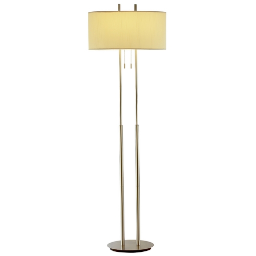 Modern Oval Floor Lamp with Ivory Oval Shade