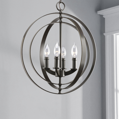 Equinox Orb Pendant in Antique Bronze by Progress Lighting