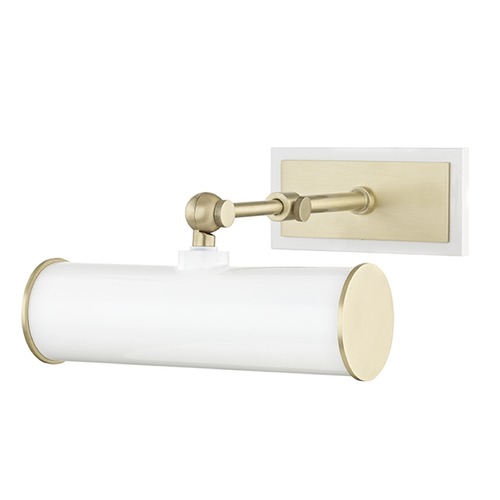 Mitzi by Hudson Valley Holly Aged Brass & White Picture Light by Mitzi by Hudson Valley HL263201-AGB/WH