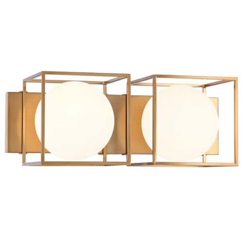 Matteo Lighting Squircle Aged Gold Bathroom Light by Matteo Lighting S03802AG
