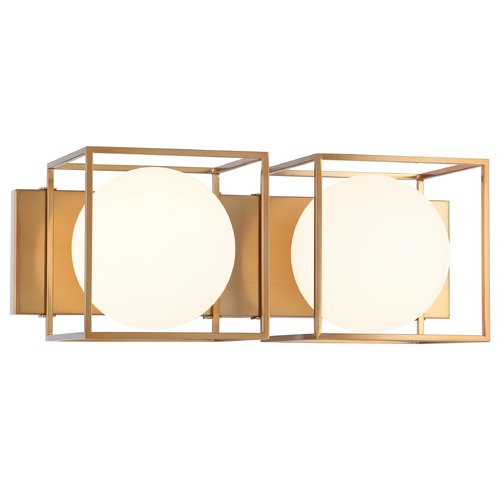Squircle Aged Gold Bathroom Light by Matteo Lighting