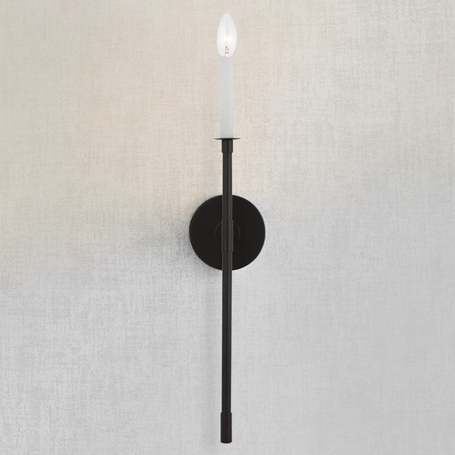 Chapman & Meyers 24.38-Inch Tall Bayview Aged Iron Candlestick Sconce by Visual Comfort Studio