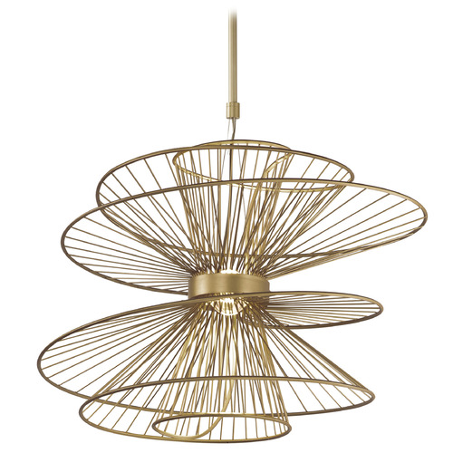 Maxim Lighting Maxim Lighting Zeta Natural Aged Brass LED Pendant Light 24176NAB