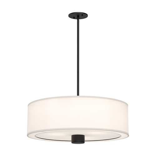 Alora Lighting Alora Lighting Theo Matte Black Pendant Light with Drum Shade PD547924MBWL