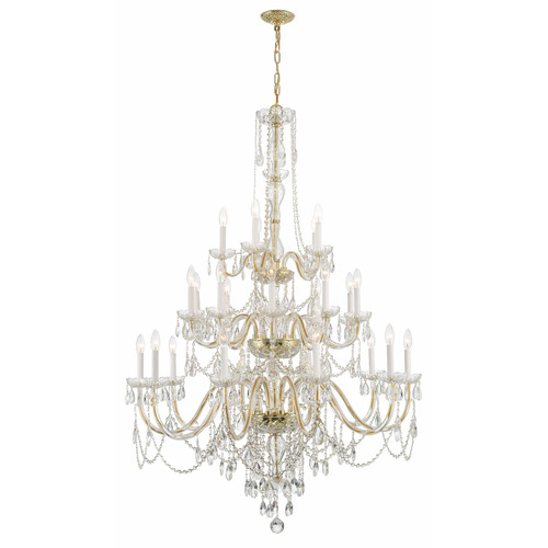 Crystorama Lighting Traditional Crystal 25-Light Chandelier in Brass by Crystorama 1156-PB-CL-MWP