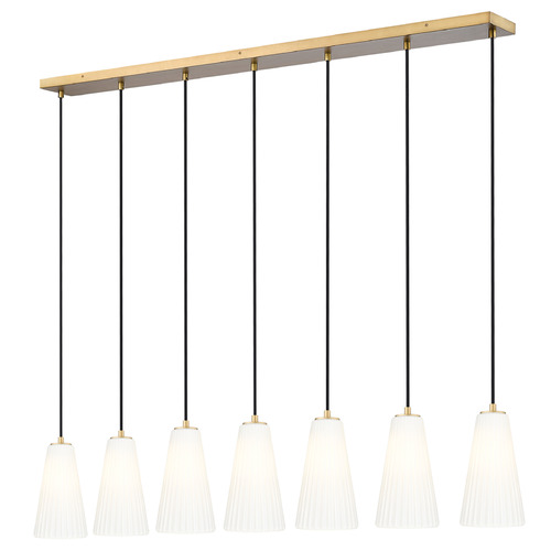 Z-Lite Farrell Modern Gold Multi-Light Pendant with Conical Shade