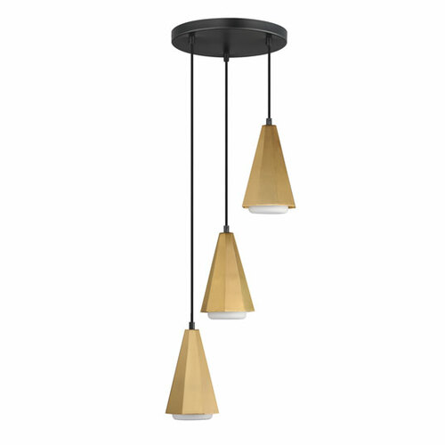 Rizzo Multi-Light Pendant in Black & Antique Brass by Maxim Lighting