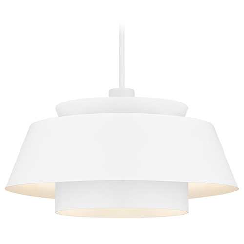 Quoizel Lighting Lumi Matte White Pendant Light with Drum Shade