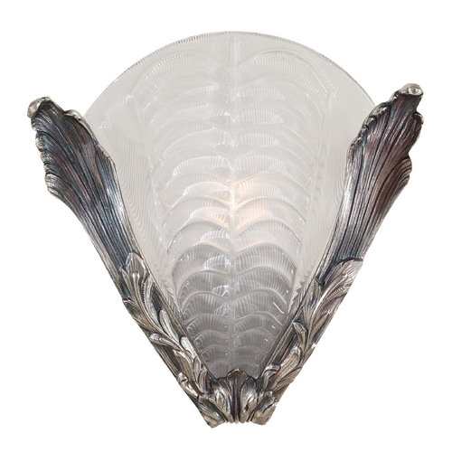 Sconce Wall Light with White Glass in Platinum by Metropolitan Lighting