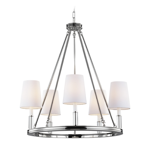Lismore 5-Light Chandelier in Polished Nickel by Visual Comfort Studio