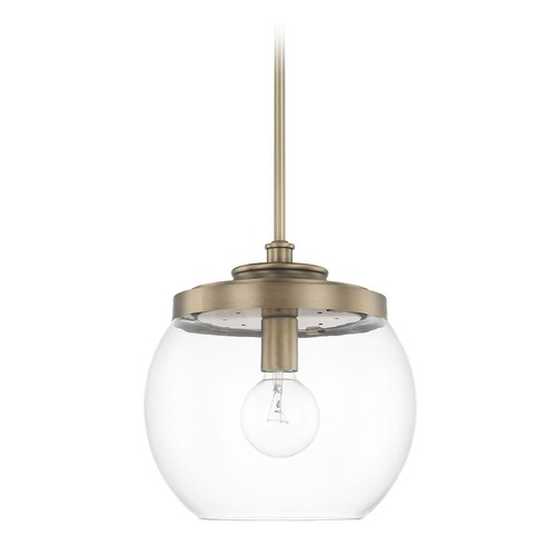 Capital Lighting Mid Century 11-Inch Pendant in Aged Brass by Capital Lighting 321111AD