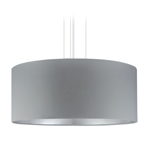 Eglo Lighting Eglo Maserlo Satin Nickel Pendant Light with Drum Shade 31606A