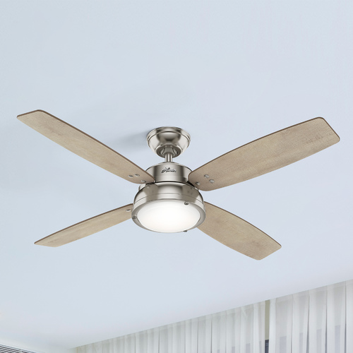 Hunter Fan Company 52-Inch Brushed Nickel LED Ceiling Fan wby Hunter Fan Company 59439