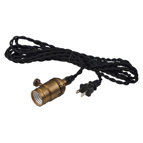 Early Electric Black & Antique Brass Mini Pendant by Maxim Lighting