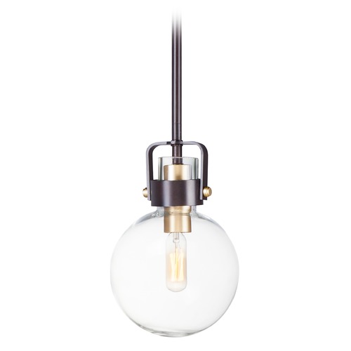 Maxim Lighting Bauhaus Bronze & Satin Brass Pendant by Maxim Lighting 90510CLBZSBR