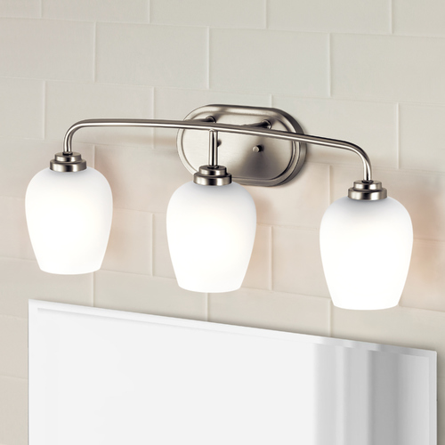 Valserrano Brushed Nickel 3-Light Bathroom Light by Kichler Lighting