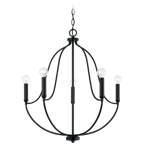 Madison 25-Inch Wide Chandelier in Matte Black by HomePlace Lighting