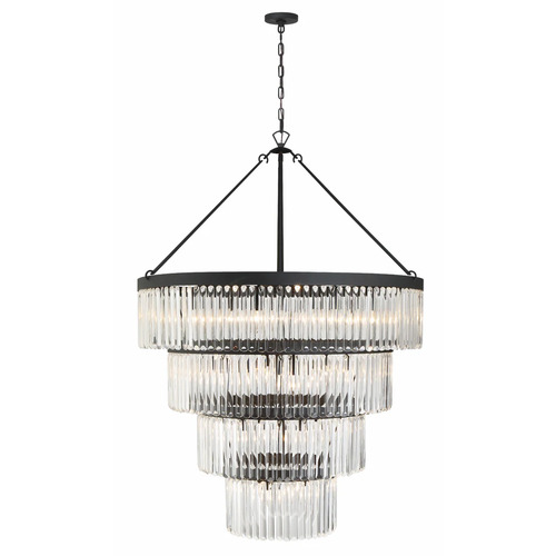 Emory 55.25-Inch High Chandelier in Black by Crystorama Lighting