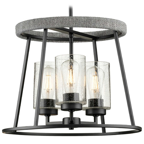Progress Lighting Progress Lighting Laramie Matte Black Pendant Light with Cylindrical Shade P400321-31M