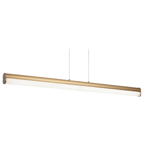 Matteo Lighting Junction Aged Gold Brass LED Island Light with Cylindrical Shade