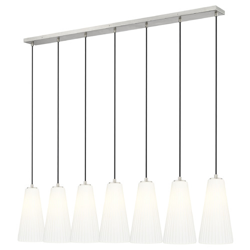 Z-Lite Farrell Brushed Nickel Multi-Light Pendant with Conical Shade