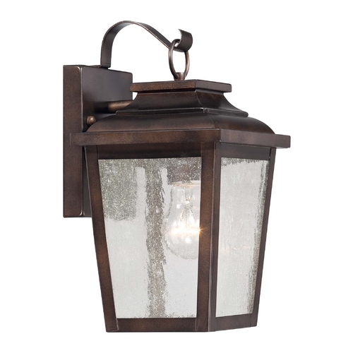 Seeded Glass Outdoor Wall Light Bronze by Minka Lavery