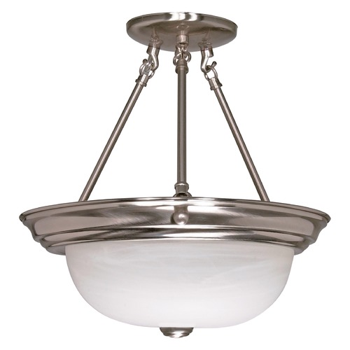 15-Inch Semi-Flush Mount Brushed Nickel by Nuvo Lighting