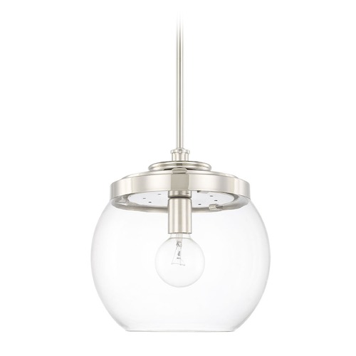 Capital Lighting Mid-Century 11-Inch Pendant in Polished Nickel by Capital Lighting 321111PN