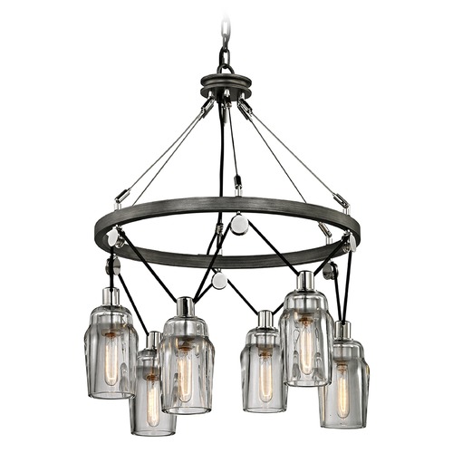 Troy Lighting Citizen Graphite & Polished Nickel Pendant by Troy Lighting F5996