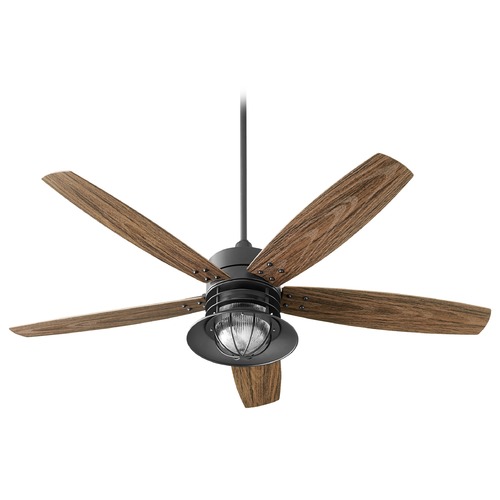 Portico Noir LED Ceiling Fan with Light by Quorum Lighting