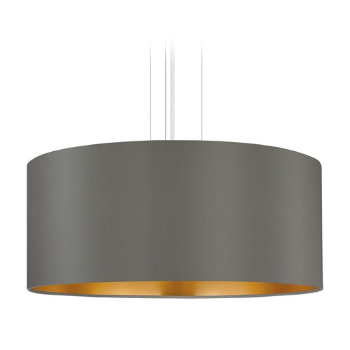 Eglo Lighting Eglo Maserlo Satin Nickel Pendant Light with Drum Shade 31608A