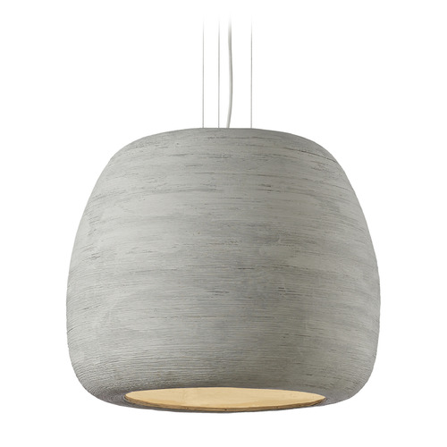 Visual Comfort Modern Collection Karam Large 2700K LED Pendant in Concrete & White by Visual Comfort Modern 700TDKRMPLCW-LED927