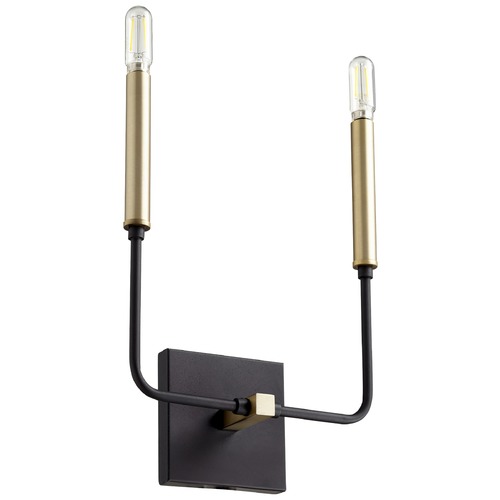 Quorum Lighting Lacy Noir & Aged Brass Sconce by Quorum Lighting 531-2-6980