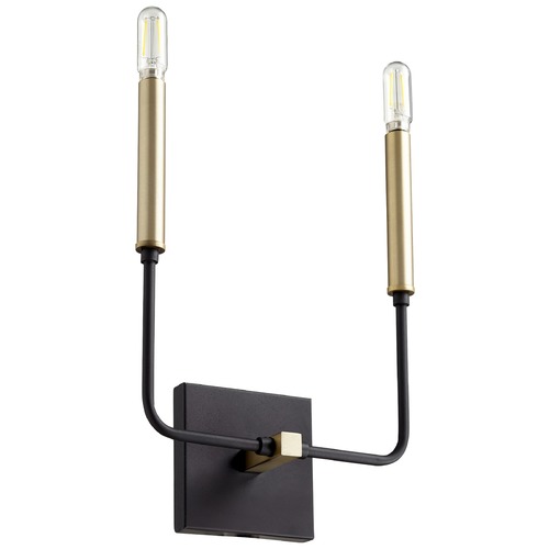 Quorum Lighting Lacy Noir & Aged Brass Sconce by Quorum Lighting 531-2-6980