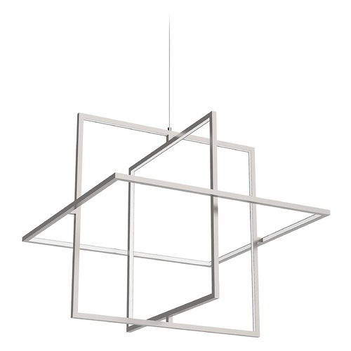 Mondrian 27.5-Inch LED Pendant in Brushed Nickel by Kuzco Lighting