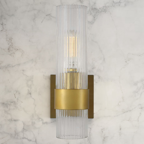 Chapman & Meyers 12.63-Inch Tall Geneva Burnished Brass Sconce by Visual Comfort Studio