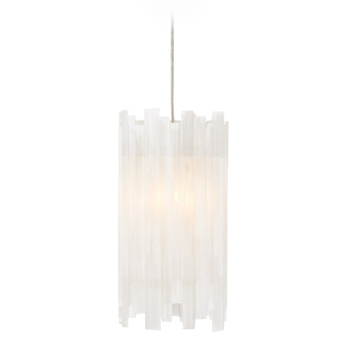 Currey and Company Escenia Silver Mini-Pendant Light with Cylindrical Shade