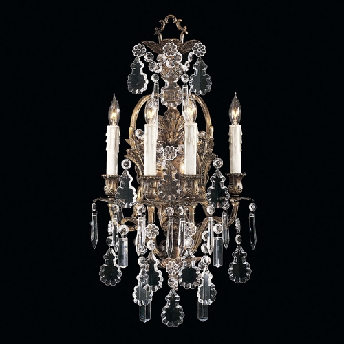 Metropolitan Lighting Crystal Sconce Wall Light in Oxide Brass Finish N950200