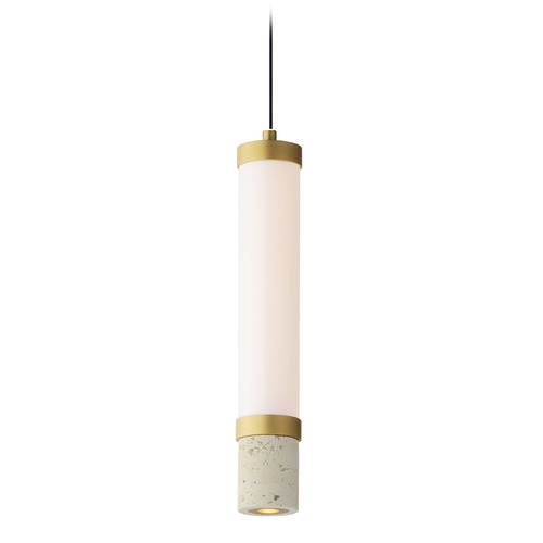 ET2 Lighting Travertine & Gold LED Mini Pendant by ET2 Lighting E11051-01TVGLD