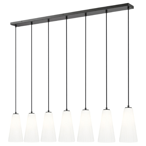 Z-Lite Z-Lite Farrell Matte Black Multi-Light Pendant with Conical Shade 3043P7-7L-MB