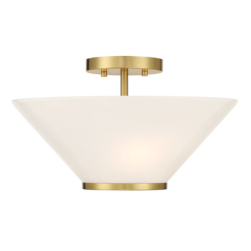 Savoy House Lighting Blair Warm Brass Semi-Flushmount Light