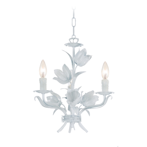 Crystorama Lighting Mini-Chandelier in Wet White Finish 4813-WW